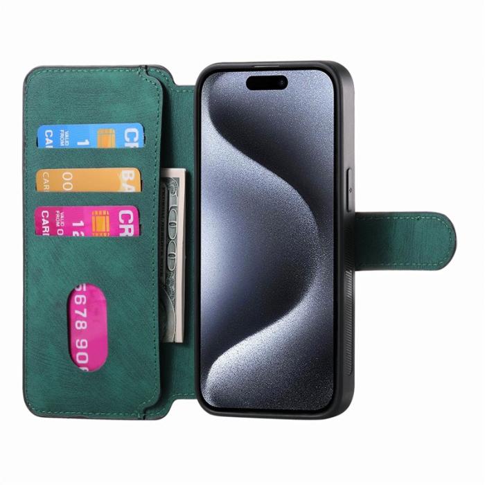 CASENEO - CASENEO MW-03 iPhone 14 Pro Fodral - Äkta läder + TPU - Grön