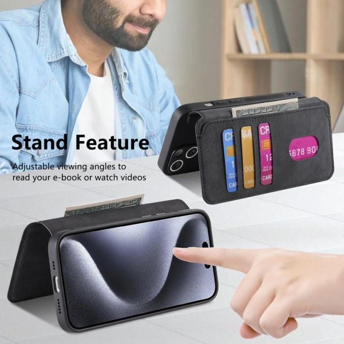 CASENEO - CASENEO MW-03 iPhone 15 Pro Max Fodral - Äkta läder - Svart