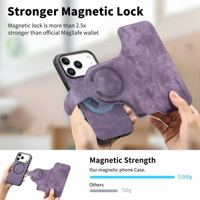 CASENEO - CASENEO MW-03 iPhone 17 Pro Fodral Äkta läder - Lila
