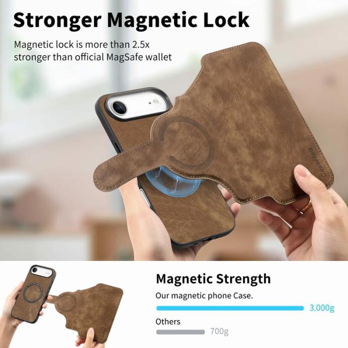 CASENEO - CASENEO MW-03 iPhone Air Plånboksfodral Konstläder - Brun