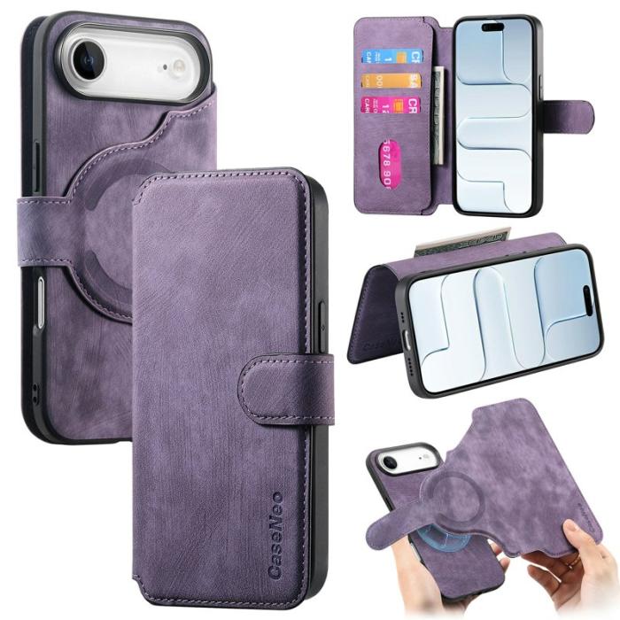 CASENEO - CASENEO MW-03 iPhone Air Plånboksfodral Konstläder - Lila