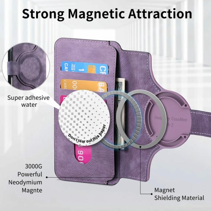 CASENEO - CASENEO MW-03 iPhone Air Plånboksfodral Konstläder - Lila
