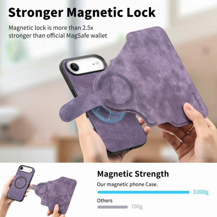 CASENEO - CASENEO MW-03 iPhone Air Plånboksfodral Konstläder - Lila