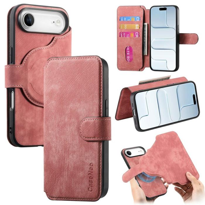 CASENEO - CASENEO MW-03 iPhone Air Plånboksfodral Konstläder - Rosa