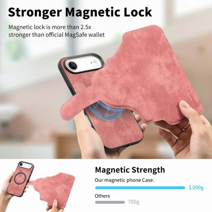 CASENEO - CASENEO MW-03 iPhone Air Plånboksfodral Konstläder - Rosa