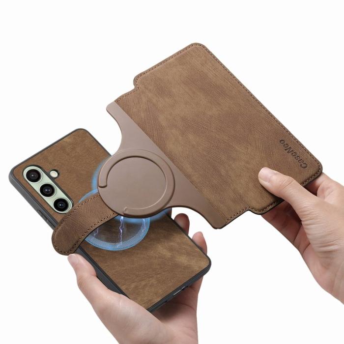 CASENEO - CASENEO MW-03 Samsung Galaxy S24 FE Plånboksfodral Konstläder - Brun