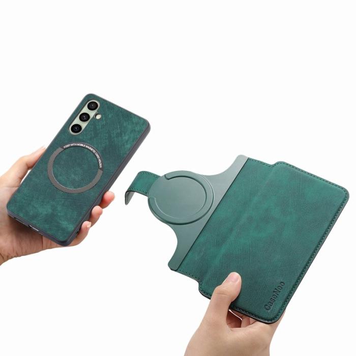 CASENEO - CASENEO MW-03 Samsung Galaxy S24 FE Plånboksfodral Konstläder - Grön