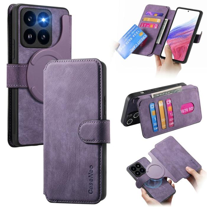 CASENEO - CASENEO MW-03 Xiaomi 14T Fodral Äkta läder - Lila