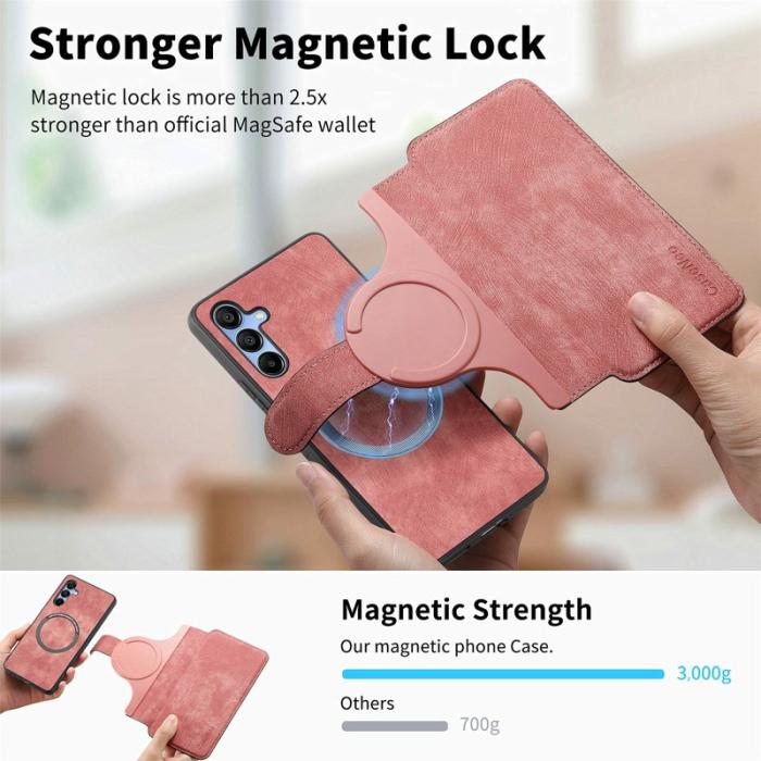 CASENEO - CASENEO MW-03 Xiaomi 14T Fodral Detachable Wallet Äkta läder - Pink