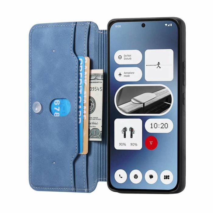 CASENEO - CASENEO Nothing Phone (2a) Fodral Äkta läder - Blå