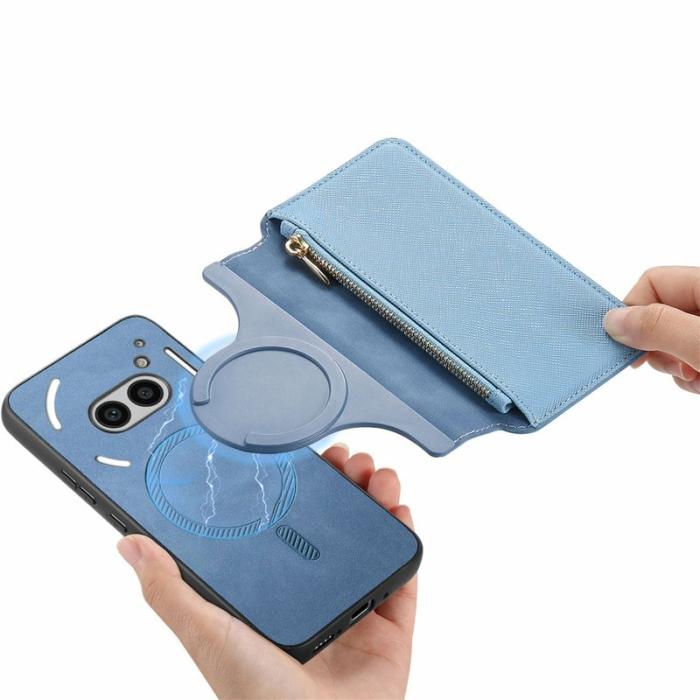 CASENEO - CASENEO Nothing Phone (2a) Fodral Äkta läder - Blå