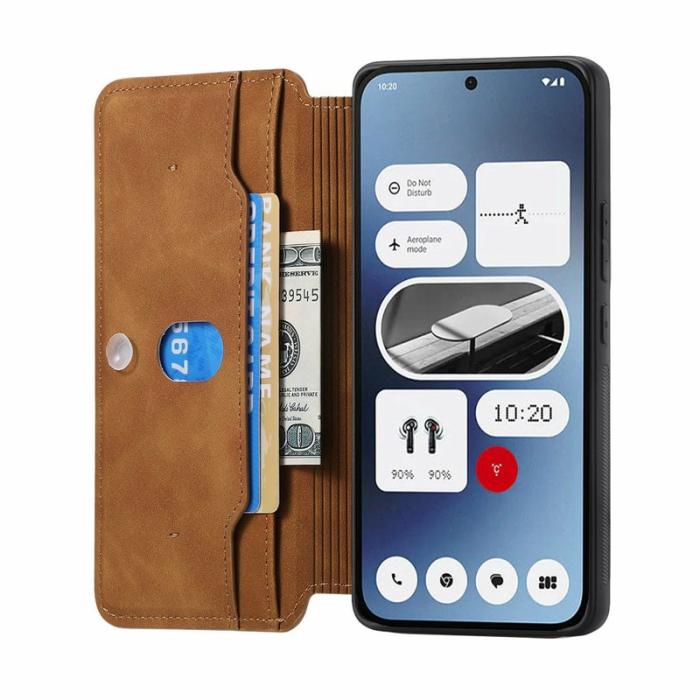 CASENEO - CASENEO Nothing Phone (2a) Fodral Äkta läder - Brun