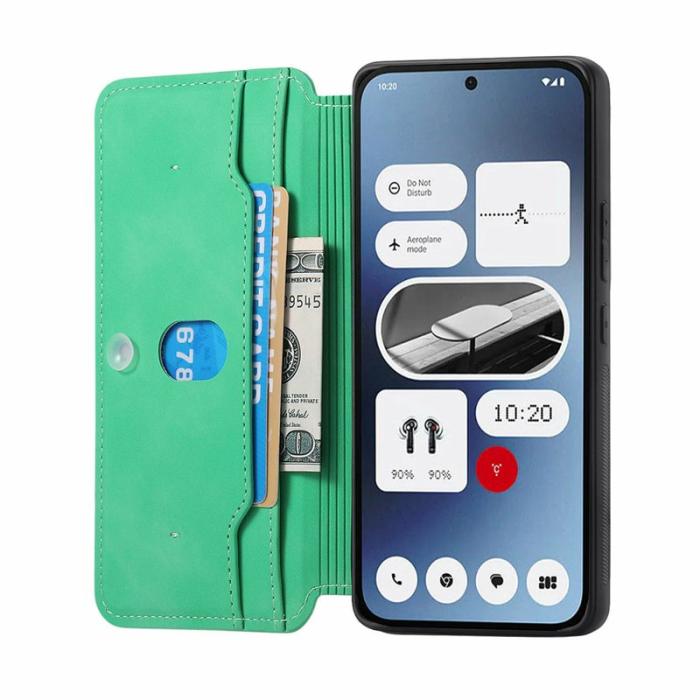 CASENEO - CASENEO Nothing Phone (2a) Fodral Äkta läder - Grön