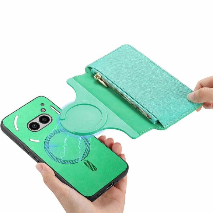 CASENEO - CASENEO Nothing Phone (2a) Fodral Äkta läder - Grön