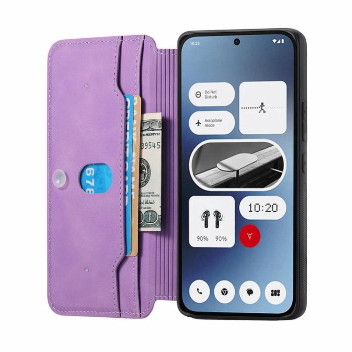 CASENEO - CASENEO Nothing Phone (2a) Fodral Äkta läder - Lila