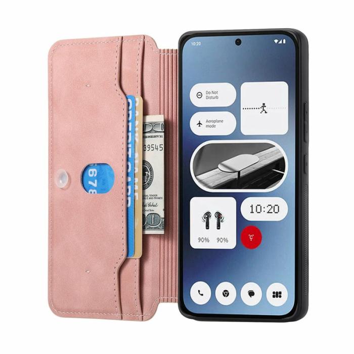 CASENEO - CASENEO Nothing Phone (2a) Fodral Äkta läder - Rosa