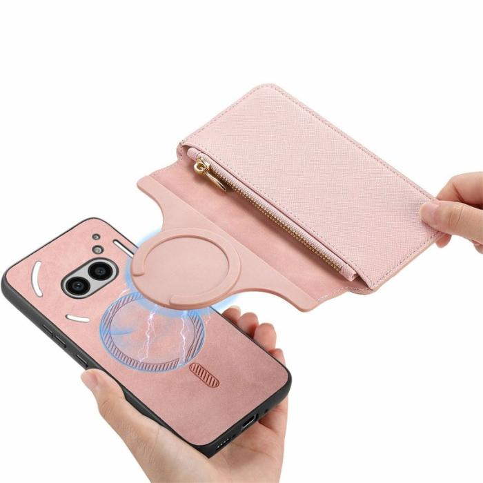 CASENEO - CASENEO Nothing Phone (2a) Fodral Äkta läder - Rosa