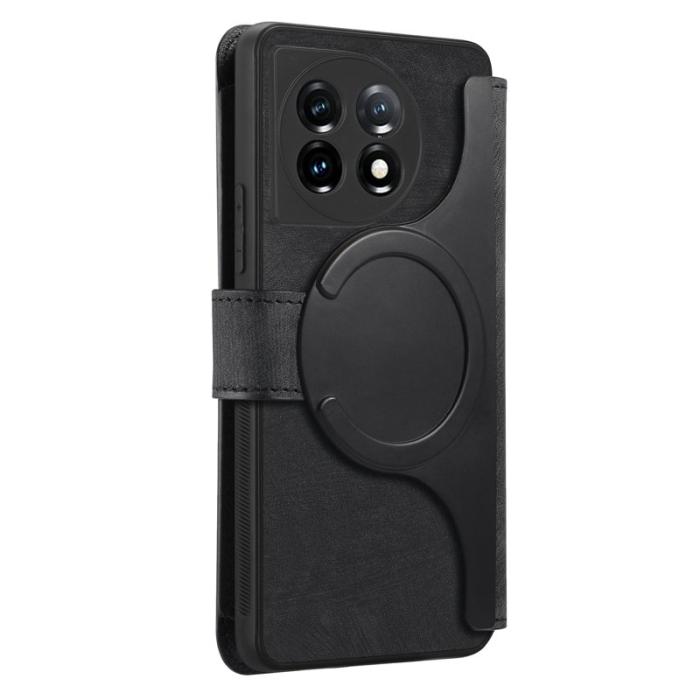 CASENEO - CASENEO OnePlus 11 5G Fodral MW-02 Äkta läder - Svart