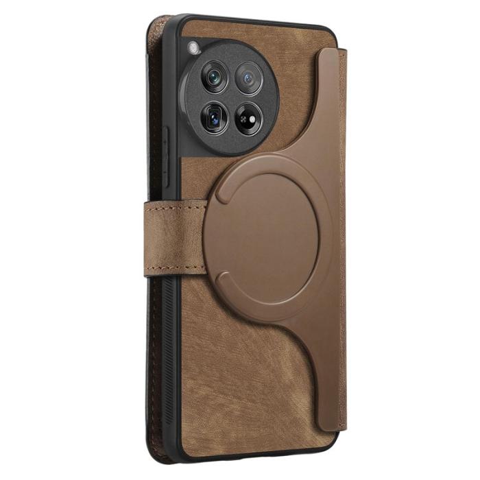 CASENEO - CASENEO OnePlus 12 5G Plånboksfodral - Avtagbart Konstläder- Brun