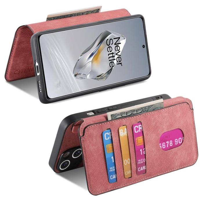 CASENEO - CASENEO OnePlus 12 5G Plånboksfodral - Avtagbart Konstläder- Rosa