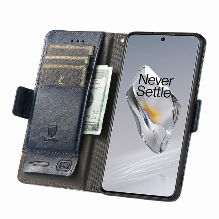 CASENEO - CASENEO OnePlus 12 5G Skal PU Läder - Blå