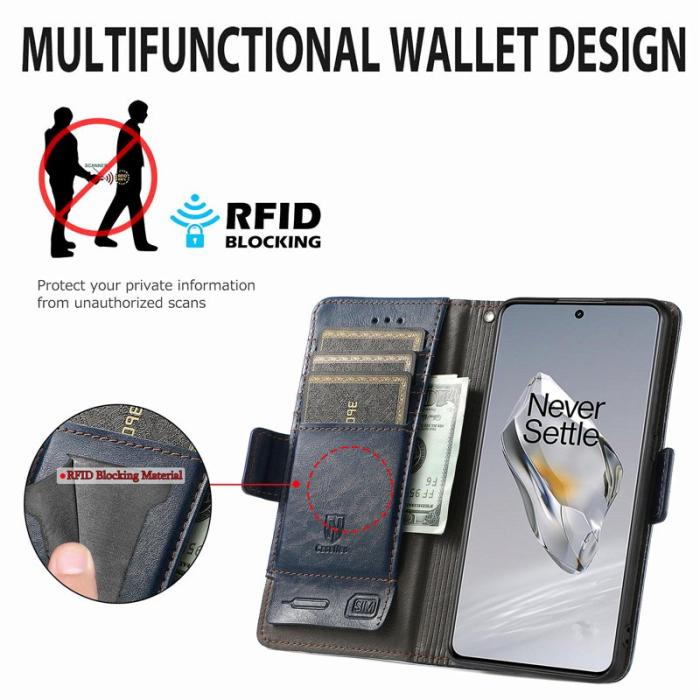 CASENEO - CASENEO OnePlus 12 5G Skal PU Läder - Blå