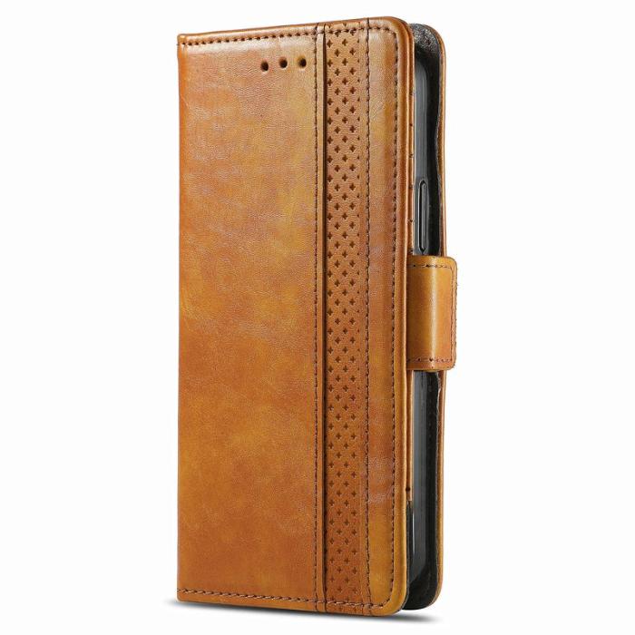 CASENEO - CASENEO OnePlus 12 5G Skal PU Läder - Light Brown - RFID Blocker