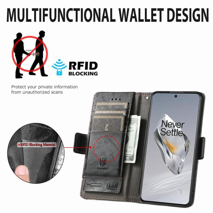 CASENEO - CASENEO OnePlus 12 5G Skal PU Läder - Svart