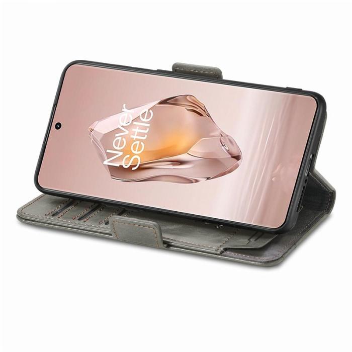 CASENEO - CASENEO OnePlus 12R 5G Fodral Äkta läder - Grå