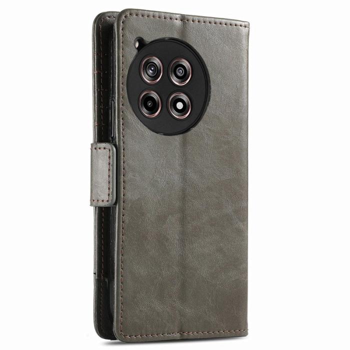 CASENEO - CASENEO OnePlus 12R 5G Fodral Äkta läder - Grå