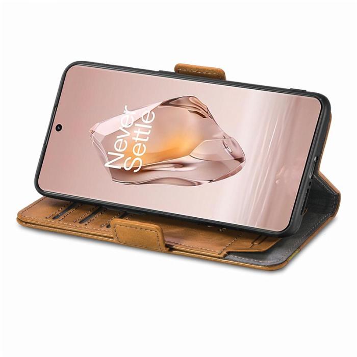 CASENEO - CASENEO OnePlus 12R 5G Skal PU Läder - Ljusbrun
