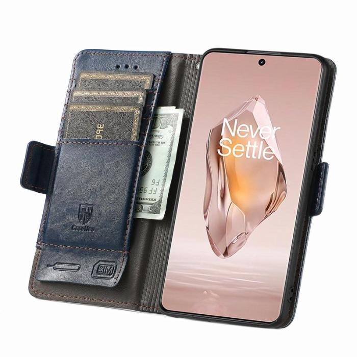 CASENEO - CASENEO OnePlus 12R 5G Skal PU Läder - Mörkblå