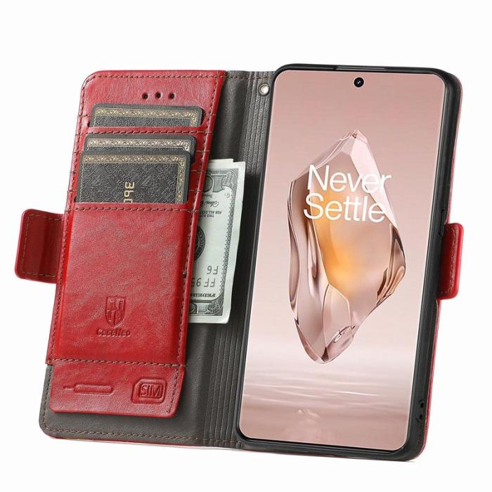 CASENEO - CASENEO OnePlus 12R 5G Skal PU Läder - Röd