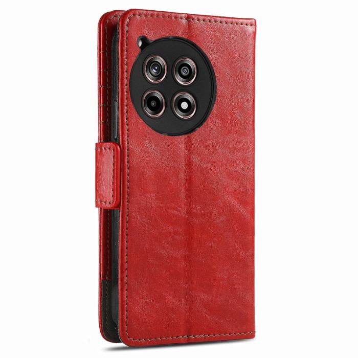 CASENEO - CASENEO OnePlus 12R 5G Skal PU Läder - Röd