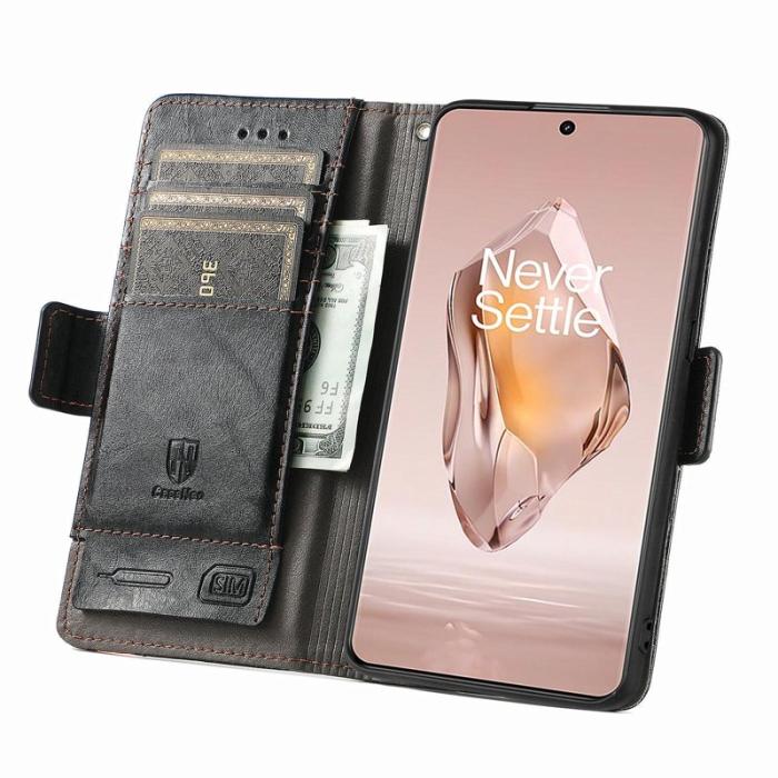 CASENEO - CASENEO OnePlus 12R 5G Skal PU Läder - Svart