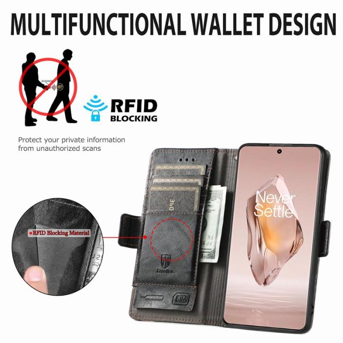 CASENEO - CASENEO OnePlus 12R 5G Skal PU Läder - Svart