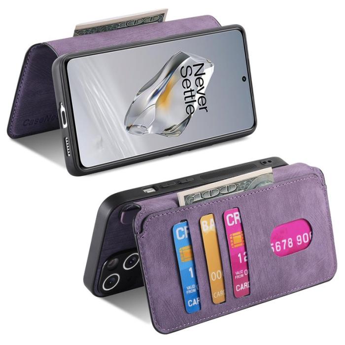 CASENEO - CASENEO OnePlus 13 Fodral - Avtagbart Läder Plånboksfodral - Lila
