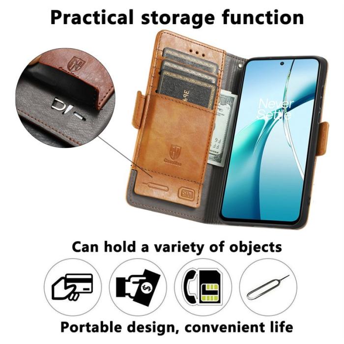 CASENEO - CASENEO OnePlus Nord 4 Fodral i PU-läder - Ljusbrun