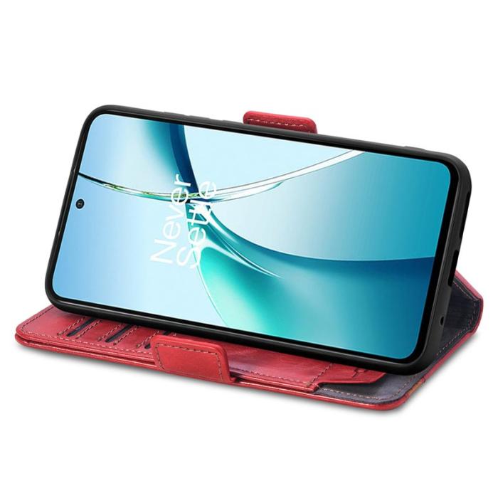 CASENEO - CASENEO OnePlus Nord 4 Skal PU Läder Fodral - Röd