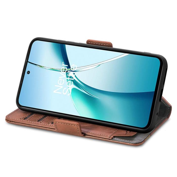 CASENEO - CASENEO OnePlus Nord 4 Skal PU Läder - Mörkbrun med RFID-blockering