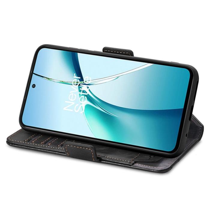 CASENEO - CASENEO OnePlus Nord 4 Skal PU Läder Ställ med RFID - Svart