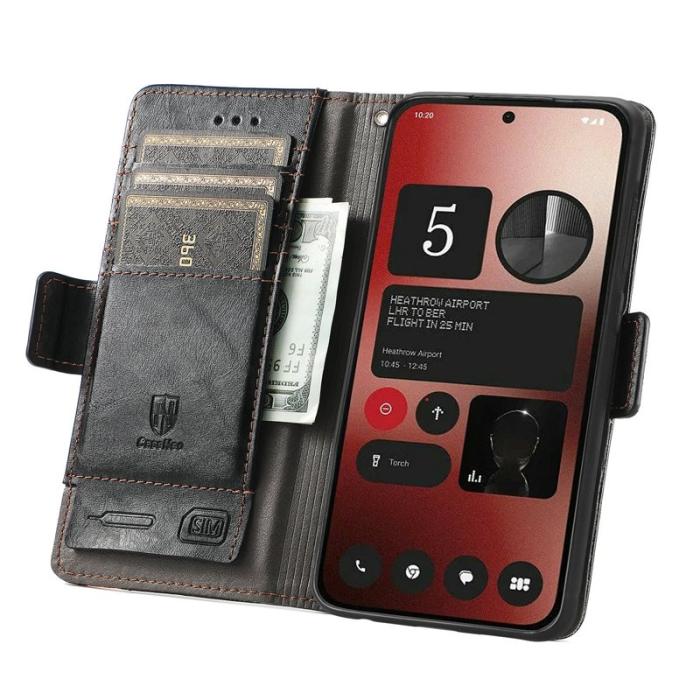 CASENEO - CASENEO Phone (2a) Fodral i PU-läder med RFID-skydd - Svart
