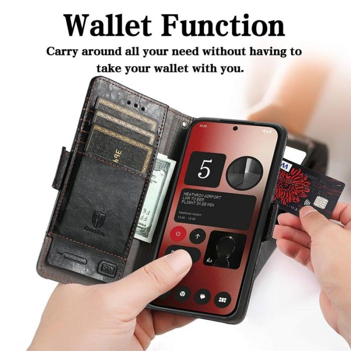 CASENEO - CASENEO Phone (2a) Fodral i PU-läder med RFID-skydd - Svart