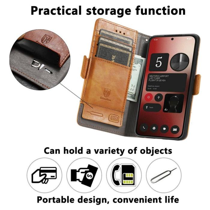 CASENEO - CASENEO Phone (2a) Fodral i PU-läder med RFID-skydd - Svart