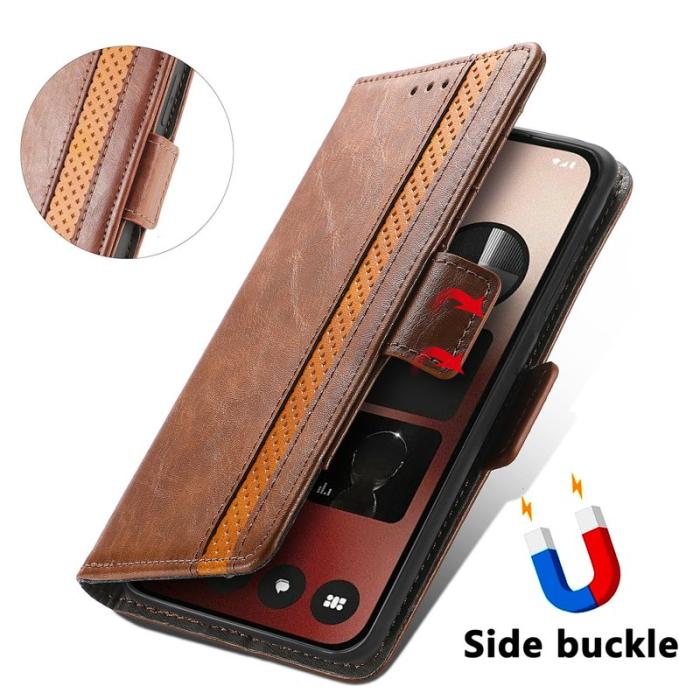 CASENEO - CASENEO Phone (2a) Skal i PU-läder med RFID-blockering - Mörkbrun