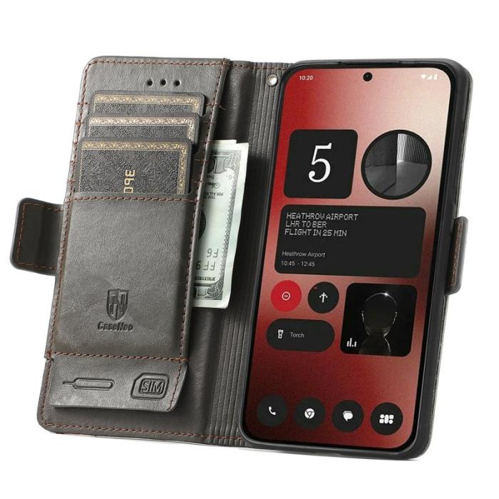 CASENEO - CASENEO Phone (2a) Skal i PU-läder med RFID-skydd - Grå