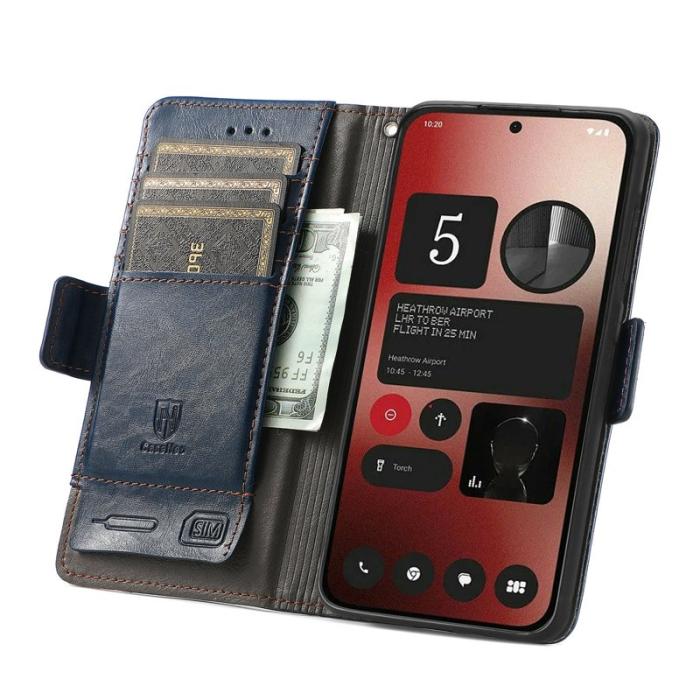 CASENEO - CASENEO Phone (2a) Skal i PU-läder med RFID-skydd - Mörkblå