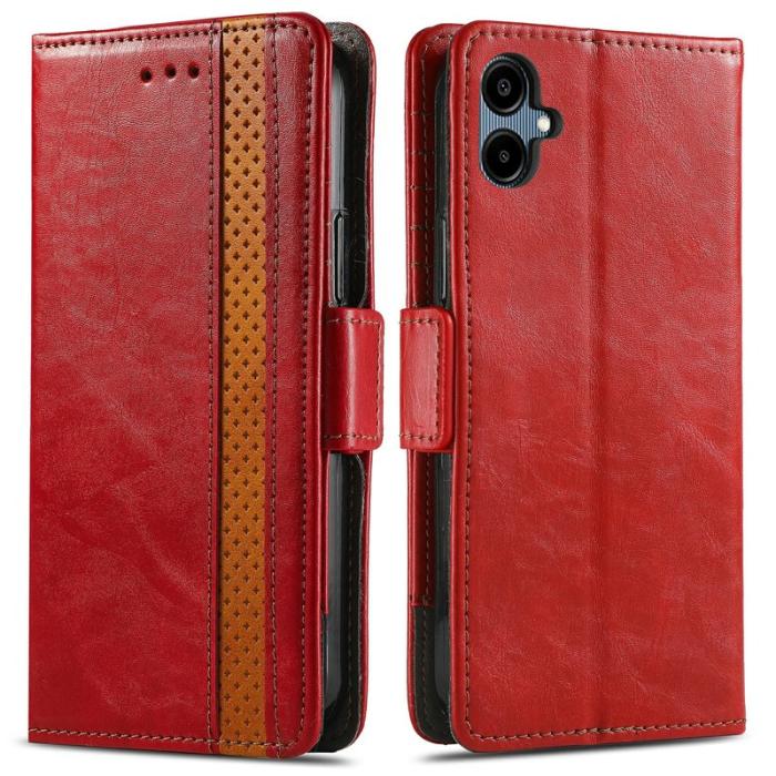 CASENEO - CASENEO Samsung Galaxy A06 Fodral i PU-läder - Röd