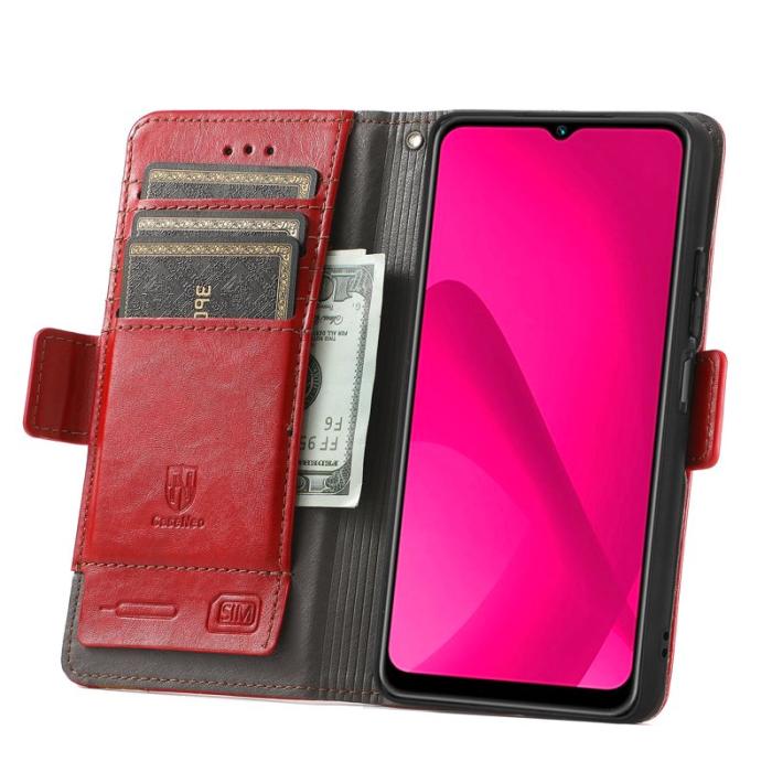 CASENEO - CASENEO Samsung Galaxy A06 Fodral i PU-läder - Röd