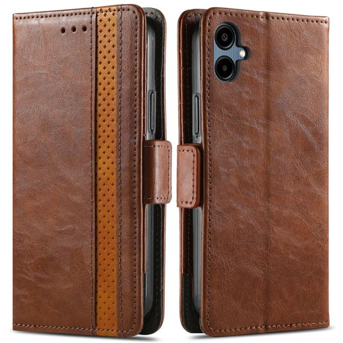 CASENEO - CASENEO Samsung Galaxy A06 Skal PU Läder - Mörkbrun